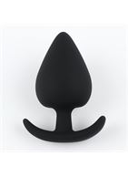 Черная силиконовая анальная пробка Soft-touch (5,3 см)