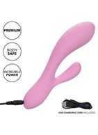 Розовый ультрагибкий вибратор кролик Zoie (17,75 см)