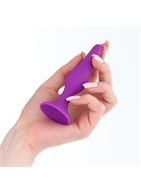 Фиолетовая коническая силиконовая анальная пробка Soft (10,5 см)