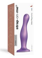 Фиолетовая насадка Strap-On-Me Dildo Plug Curvy - размер L