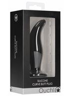 Черная анальная пробка Curve Butt Plug (11,4 см)