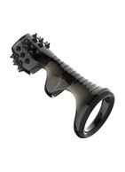 Черная рельефная насадка на пенис «Оки-Чпоки» с усиками