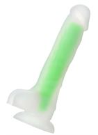 Прозрачно-зеленый фаллоимитатор, светящийся в темноте, Wade Glow (20 см)