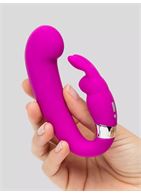 Лиловый вибратор Mini G-Spot Curve Vibe с клиторальным зайчиком