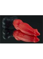 Красно-черный фаллоимитатор собаки Дог Mini (18 см)