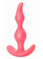 Розовая анальная пробка Bent Anal Plug (13 см)