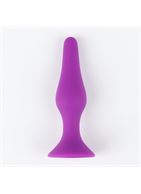 Фиолетовая коническая силиконовая анальная пробка Soft (13 см)