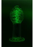 Прозрачная, светящаяся в темноте анальная пробка (6,5 см)