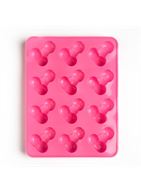 Ярко-розовая силиконовая форма для льда с фаллосами