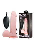 Телесный вибратор-ротатор с присоской Oliver (19,5 см)