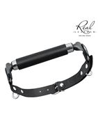 Черный кожаный кляп-трензель