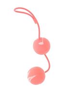Мягкие розовые вагинальные шарики Oscilating DuoBalls (3,5 см)