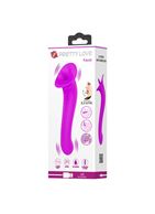 Лиловый двусторонний вибратор Faust с подвижным язычком (21,9 см)