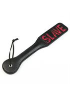 Черная гладкая шлепалка SLAVE (38 см)