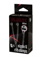 Черные зажимы на соски и клитор на цепочке DELUXE NIPPLE & CLIT CLAMPS