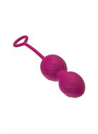 Бордовые вагинальные шарики Moussy с вибрацией и пультом ДУ