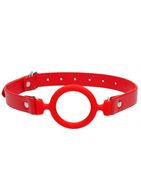 Красный кляп кольцо с кожаными ремешками Silicone Ring Gag with Leather Straps