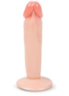 Телесный фаллоимитатор без мошонки на присоске (17 см)