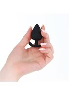 Черная силиконовая анальная пробка Soft-touch (5,3 см)