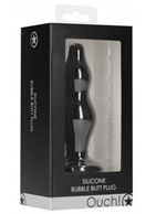 Черная анальная пробка Bubble Butt Plug (11,6 см)