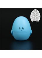 Рельефный мастурбатор EGG в синем футляре