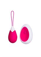 Розово-белое виброяйцо с пультом ДУ