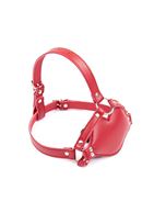 Красный кляп губки с фаллоимитатором на регулируемых ремешках