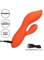 Оранжевый вибратор кролик Liquid Silicone Dual Teaser