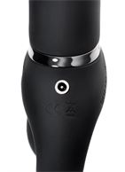 Черный безремневой вибрострапон Vibrating Bendable Strap-On - size L