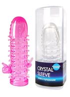 Закрытая рельефная насадка Crystal sleeve с усиками и пупырышками - 13 см.