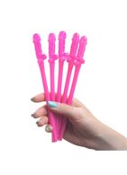 Розовые коктейльные трубочки в виде пениса (5 шт)