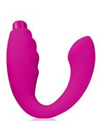Ярко-розовый изогнутый вибромассажер