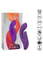 Фиолетовый вибратор кролик Stella Liquid Silicone Dual Pleaser (17,25 см)