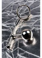 Серебристые бондажные стринги со сменными шарами