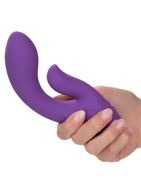 Фиолетовый вибратор кролик Stella Liquid Silicone Dual Pleaser (17,25 см)
