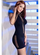 Бесшовное мини-платье с ажурными элементами