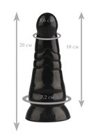 Черная анальная пробка с круглой головкой (20 см)