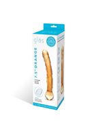 Золотистый изогнутый стеклянный фаллоимитатор Tickler (19 см)