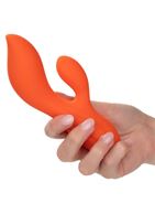 Оранжевый вибратор кролик Liquid Silicone Dual Teaser