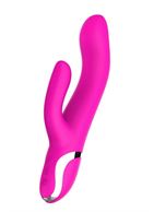 Розовый вибратор кролик NAGHI NO.43 RECHARGEABLE DUO VIBRATOR (23 см)