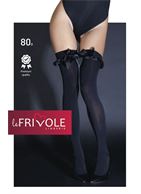 Плотные чулки с атласными бантами