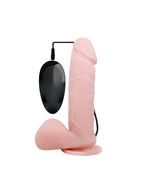 Телесный вибратор-ротатор с присоской Oliver (19,5 см)