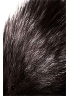 Серебристая металлическая анальная пробка с хвостом чернобурой лисы (размер S)