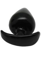 Черная коническая анальная пробка с ограничителем (9,5 см)
