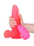 Розовый гелевый вибратор на присоске (19 см)