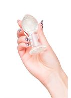 Прозрачная, светящаяся в темноте анальная пробка (6,5 см)