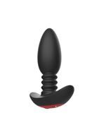 Черная анальная вибропробка Anal Vibrator с пультом ДУ (13,5 см)