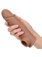 Коричневая удлиняющая насадка на член Life-Like Extension 7” (17,75 см)