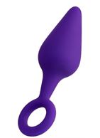 Фиолетовая анальная пробка с ограничительным колечком (11,5 см)