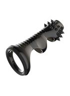 Черная рельефная насадка на пенис «Оки-Чпоки» с усиками